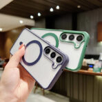 غلاف S23 العادي الكريستال الملون Magsafe