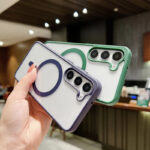 غلاف S23 العادي الكريستال الملون Magsafe